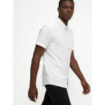 Linen Blend Short Sleeve Shirt White One Pocket