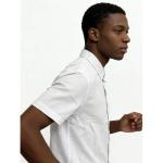 Linen Blend Short Sleeve Shirt White One Pocket